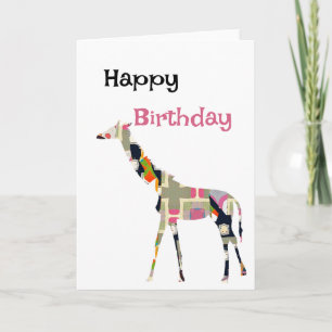 Carte de vœux pliée Girafe