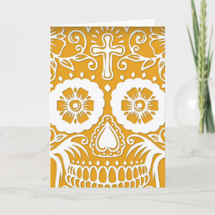 Carte de voeux pliée GRAPHIQUE SKULL SUCRE