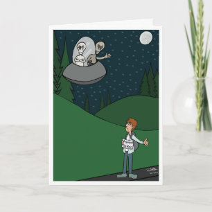 Carte de voeux pliée Hitchhiking