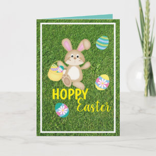 Carte de voeux pliée Hoppy Easter Rabbit