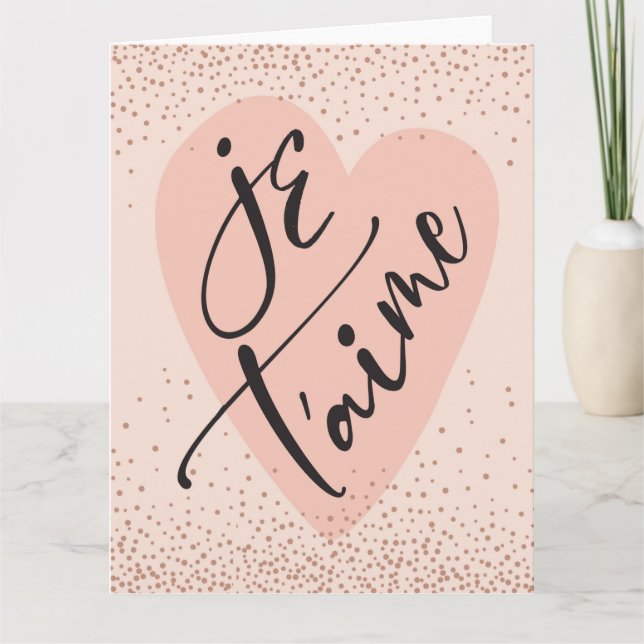 Carte de vœux pliée Je T'aime (Devant)