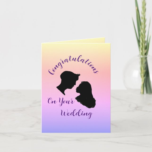 Carte de voeux pliée : Jour de mariage (Devant)