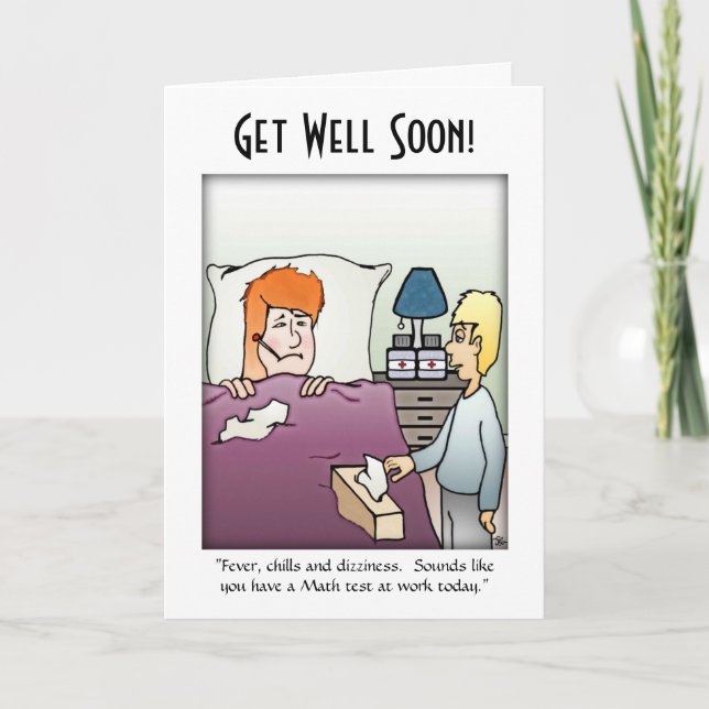 Carte de voeux pliée jour malade (Devant)