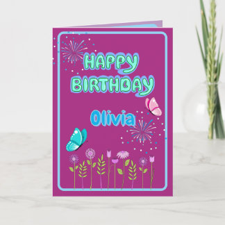 Carte de vœux pliée Joyeux Anniversaire