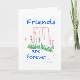 Carte de voeux pliée "Les amis sont pour toujours"