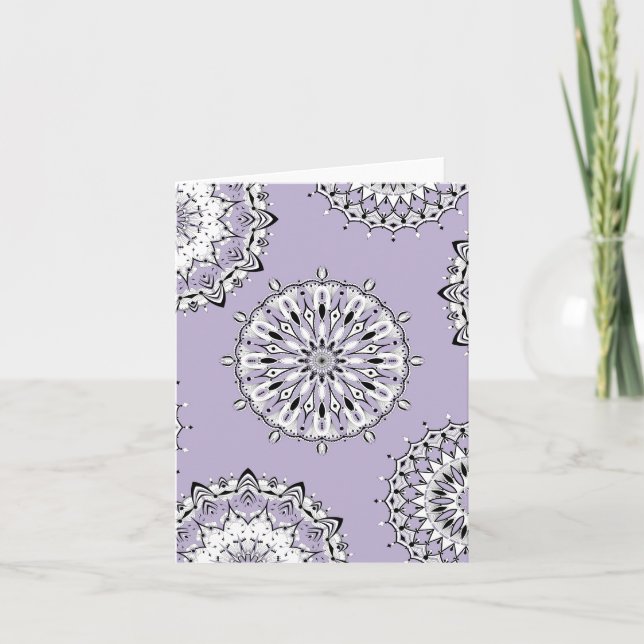 Carte de voeux pliée Lilac Mandalas 2 (Devant)