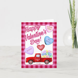 Carte de voeux pliée Little Red Truck 4" x 5,6"