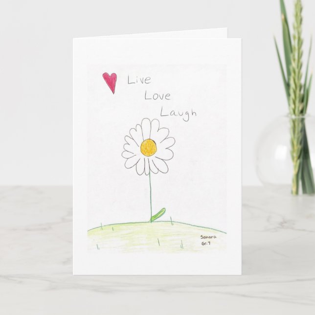 Carte de voeux pliée "Live, Love, Laugh" (Devant)