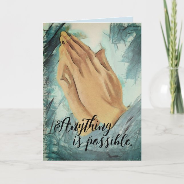 Carte de voeux pliée main (Devant)