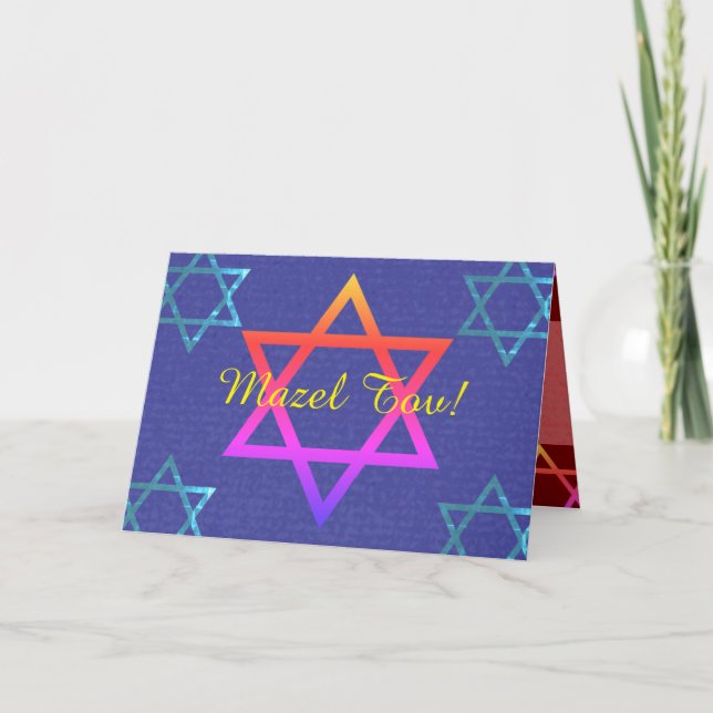 Carte de voeux pliée Mazel Tov (Devant)