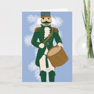 Carte de Vœux Pliée Noël Casse-Noisette Bleu Givré