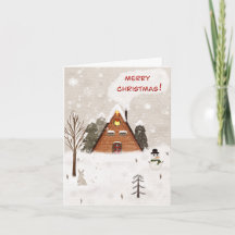 Carte de vœux pliée "Noël Cosy"
