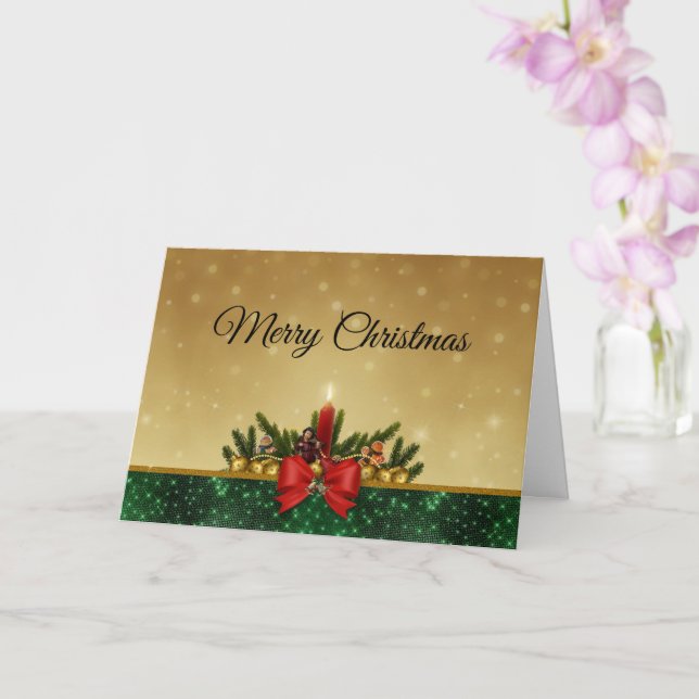 Carte de voeux pliée Noël d'entreprise (Orchidée)