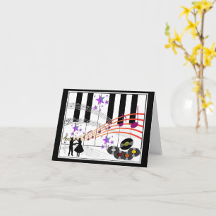 Carte de voeux pliée Nostalgie de sock Hop