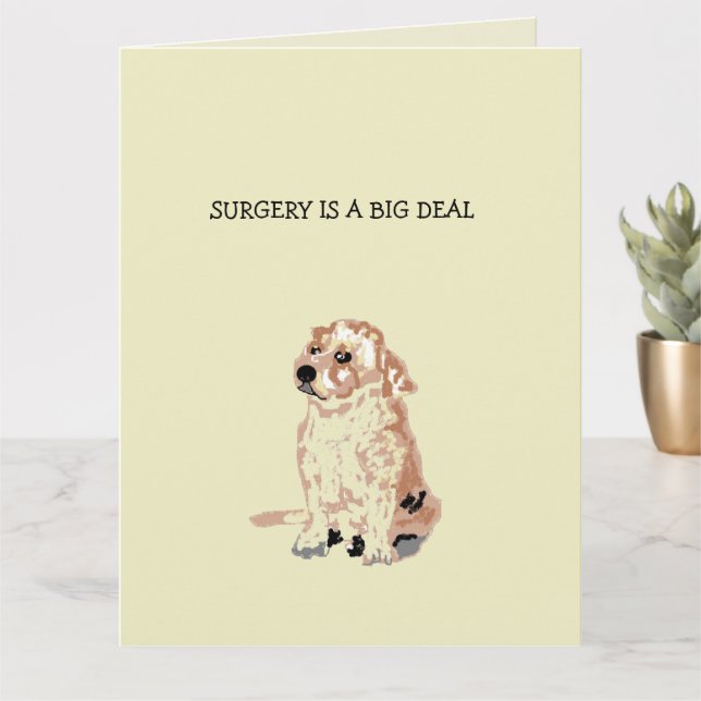 Carte de voeux pliée Obtenez bien Chirurgie (Petite plante)