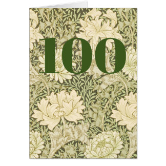 Carte de vœux pliée pour 100e anniversaire Floral