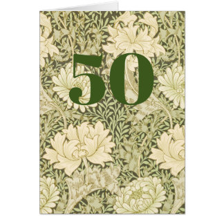 Carte de vœux pliée pour 50e anniversaire Floral