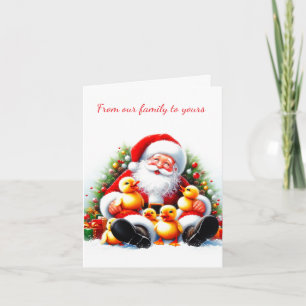 Carte de voeux pliée pour la famille des canards a