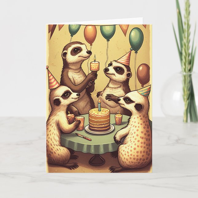Carte de voeux pliée pour la fête d'anniversaire M (Devant)