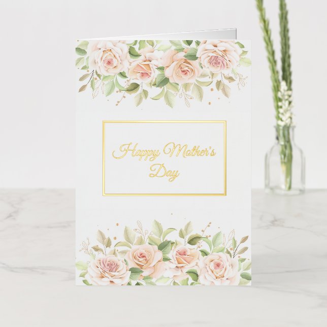 Carte de voeux pliée pour la fête des mères (Fleur)