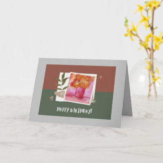 Carte de voeux pliée pour l'anniversaire