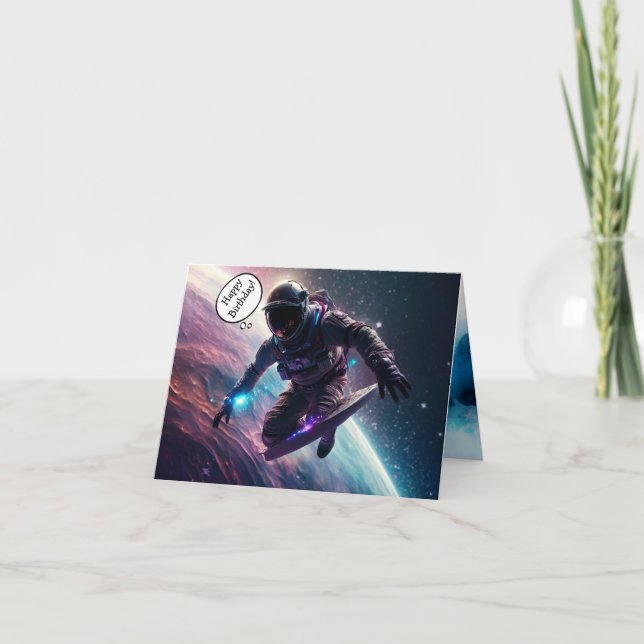 Carte de voeux pliée pour l'anniversaire de l'astr (Devant)