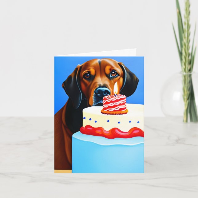 Carte de voeux pliée pour l'anniversaire du chien  (Devant)