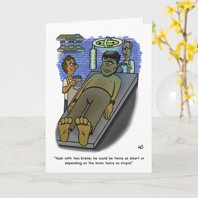 Carte de voeux pliée pour le cerveau (Fleur jaune)