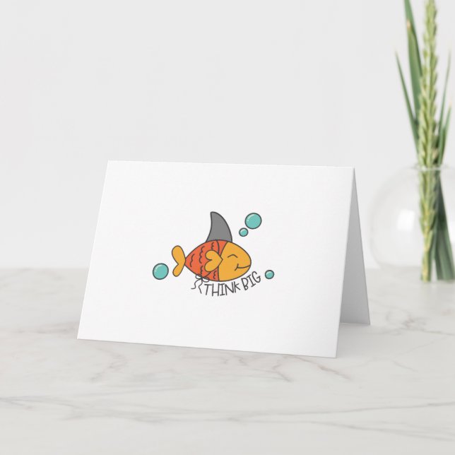 Carte de voeux pliée pour le requin (Devant)