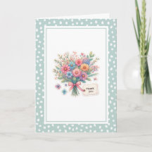 Carte de vœux pliée remerciement Fleur sauvage