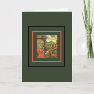 CARTE DE VOEUX PLIÉE RENAISSANCE ALLEMANDE NATIVIT