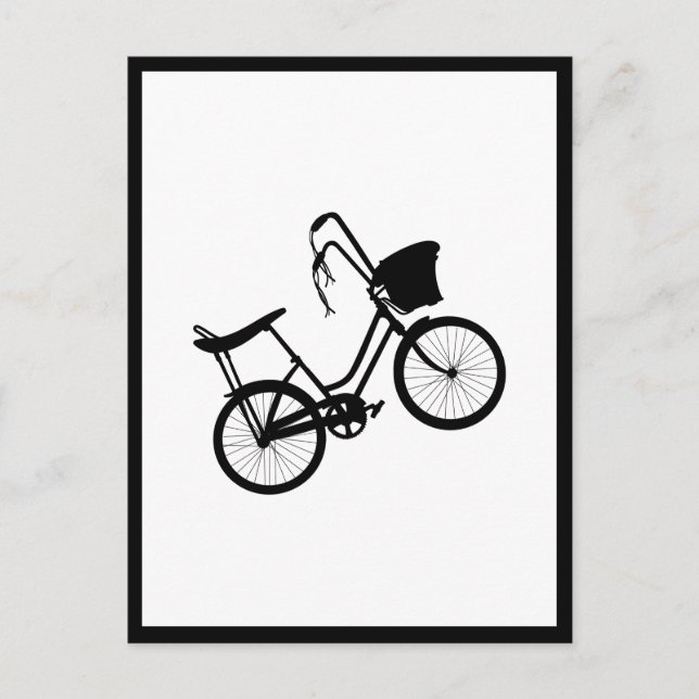 Carte de voeux pliée Roue (Noire) des années 80 (Devant)