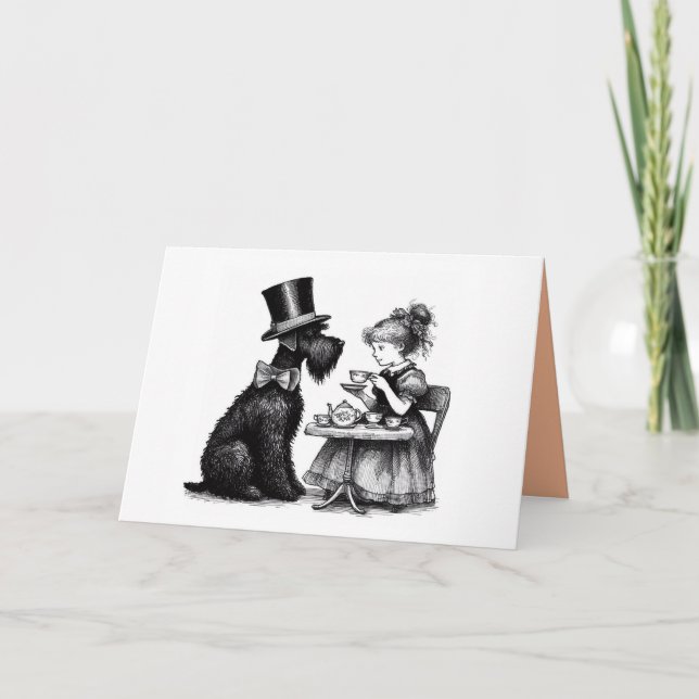 Carte de voeux pliée Schnauzer (Devant)