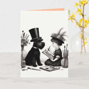 Carte de voeux pliée Schnauzer