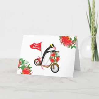Carte de voeux pliée 'Scooter de Noël'