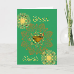 Carte de voeux pliée Shubh Diwali