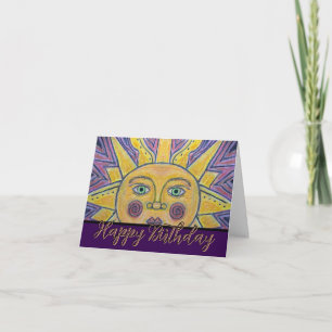 Carte de vœux pliée Soleil sur un jour enneigé