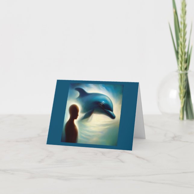 Carte de voeux pliée Spirit Animal Dolphin 2 (Devant)