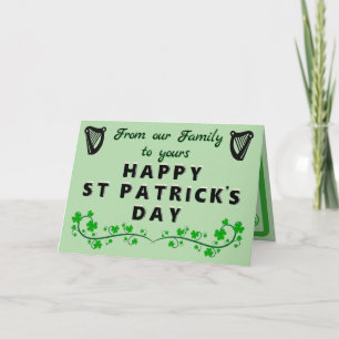 Carte de vœux pliée St Patrick