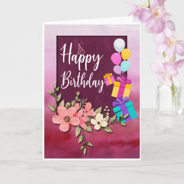 Carte de voeux pliée standard de 5 po x 7 po (Orchidée)