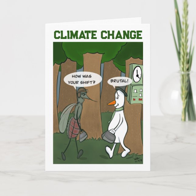 Carte de voeux pliée sur le changement climatique (Devant)