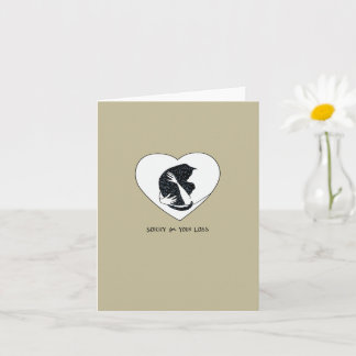 Carte de voeux pliée Sympathie Chat, 4 po x 5,6 po