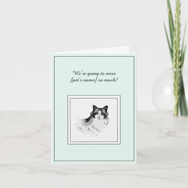 Carte de voeux pliée Sympathie de chat Himalaya (Devant)