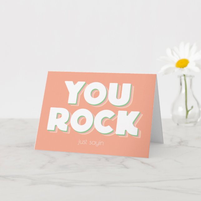 Carte de vœux pliée You Rock Thank You (Petite plante)