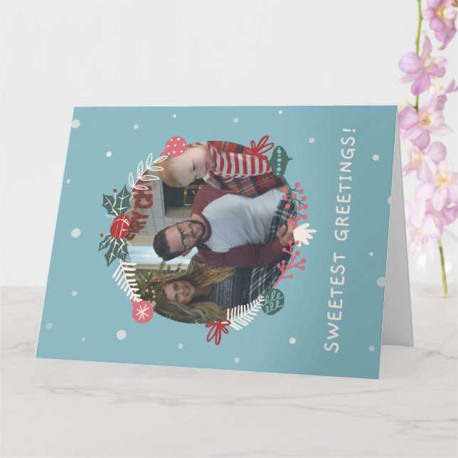 Carte de voeux pliée Yuletide Sweetest (Orchidée)
