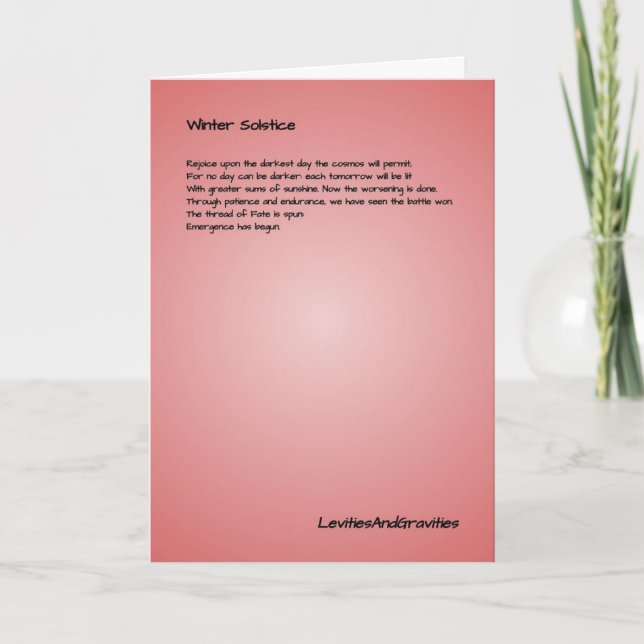 Carte de voeux Poem - Solstice d'hiver (Devant)