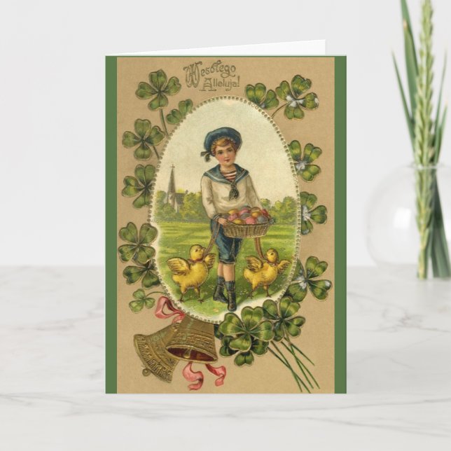 Carte de voeux polonaise de Pâques de cru (Devant)