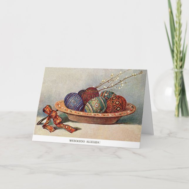 Carte de voeux polonaise de Pâques de cru (Devant)