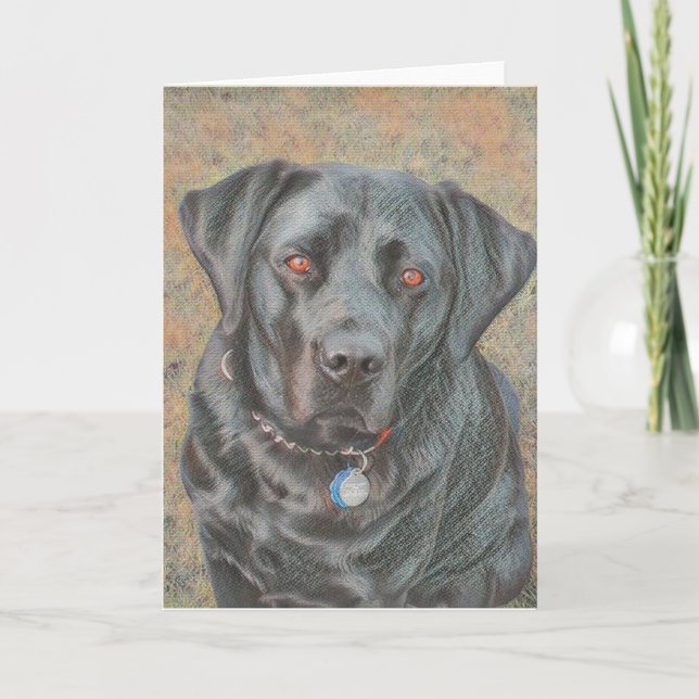 Carte de voeux polyvalente de chien noir de (Devant)