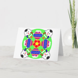 Carte de voeux Pongal Pot and Cow Kolam